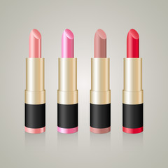 Obraz premium Set of color lipsticks. Illustration isolated on background. Graphic concept for your design