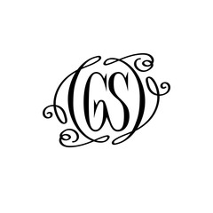 gs monogram. vector business logo. brand concept. text logotype. joint letters g s