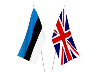 Obraz na płótnie Canvas Great Britain and Estonia flags