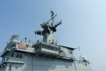 Radar at the top of the battle ship