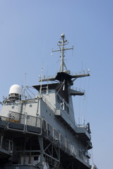 Radar at the top of the battle ship