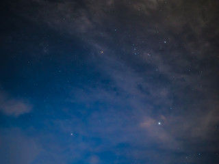 Obraz na płótnie Canvas Evening night Sky with Star and white cloud on the mountain