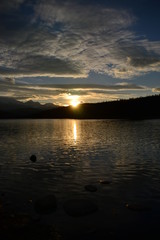 Naklejka premium Sunset Over Lake Patricia