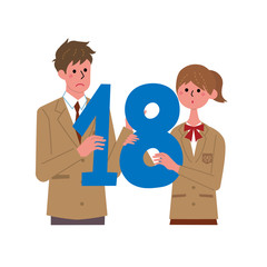 18歳　成人　疑問　イラスト

