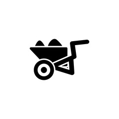 Fototapeta na wymiar Wheelbarrow icon. Element of road and bridges construction. Premium quality graphic design icon. Signs and symbols collection icon for websites, web design