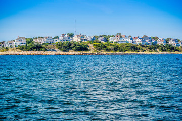 Fototapeta premium The overlooking view of the island in Massachusetts at Cape Cod Martha's Vineyard
