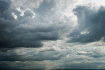 Fototapeta na wymiar Dark sky and black clouds, Dramatic storm clouds