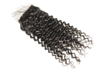 deep curly black human hair weaves extensions lace closure