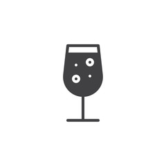 Champagne glass vector icon. filled flat sign for mobile concept and web design. Xmas party drink simple solid icon. Symbol, logo illustration. Pixel perfect vector graphics
