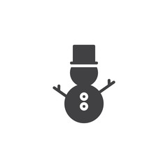 Snowman with hat vector icon. filled flat sign for mobile concept and web design. Christmas snowman simple solid icon. Symbol, logo illustration. Pixel perfect vector graphics