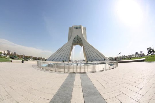 Iran Tehran Azadi tower Time laps 4k 