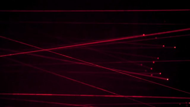 red light Laser Security System in the total dark black room