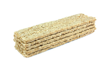 Crispbread isolated on white background.