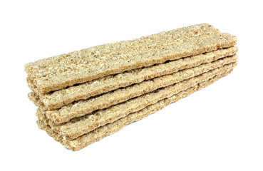 Crispbread isolated on white background.