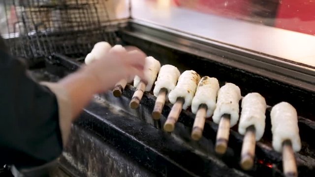 秋田のきりたんぽ焼き