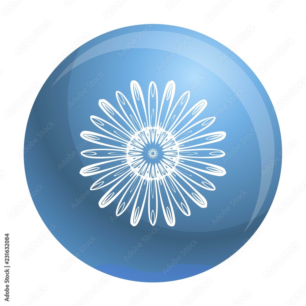 Poster top view chamomile icon. simple illustration of top view chamomile vector icon for web design isolat
