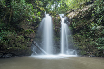Fototapeta na wymiar Beautiful waterfall in rainforest