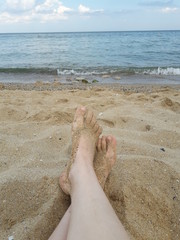 relaxing on the beach on the Black Sea
