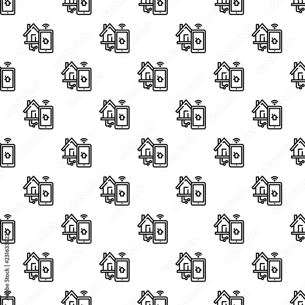 Poster smart house control pattern seamless repeat background for any web design