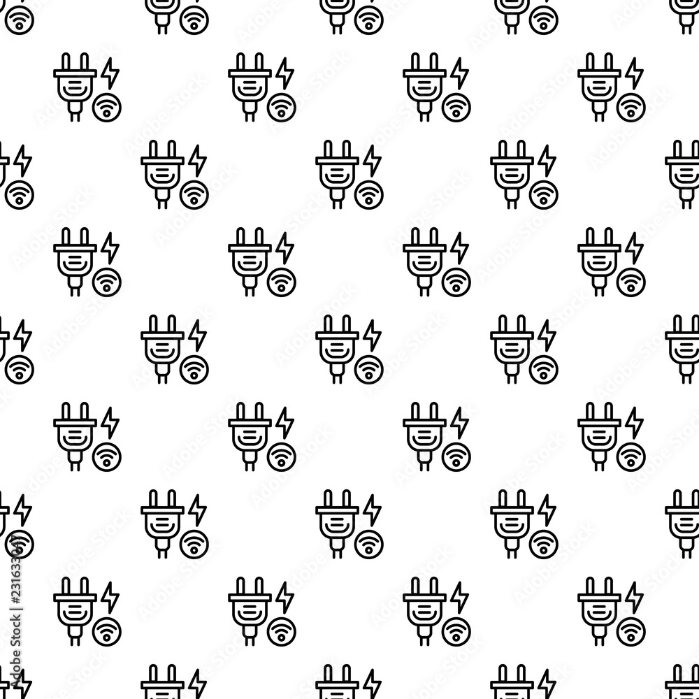 Poster smart energy plug pattern seamless repeat background for any web design