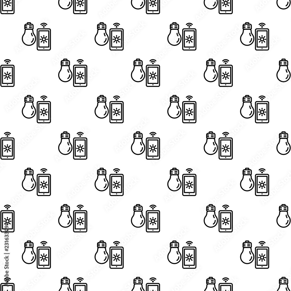 Poster smart bulb control pattern seamless repeat background for any web design