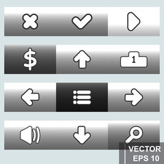 Button. Web design. Cartoon. Press. Bright design. For your design.