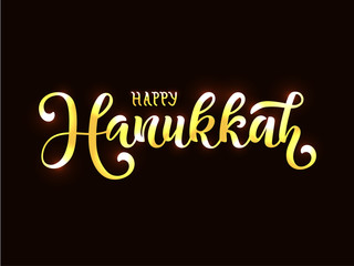 Vector illustration of Happy Hanukkah for typography poster, calendar, greeting card or postcard.