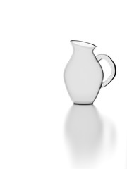 Pitchers on white background, 3D rendering