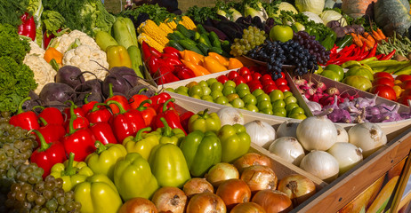 Exhibition of ripe vegetables. Vintage at the exhibition of agricultural products. Vintage farm, peasant.