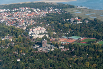 Obraz premium vue aérienne de la ville du Touquet dans le Pas-de-Calais en France