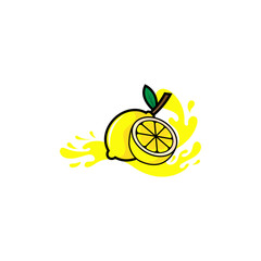 Vector colorful lemon lime logo design template. Concept design element and icon in linear style. lemon lime isolated cartoon illustration.