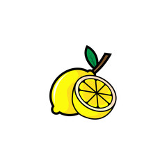 Vector colorful lemon lime logo design template. Concept design element and icon in linear style. lemon lime isolated cartoon illustration.