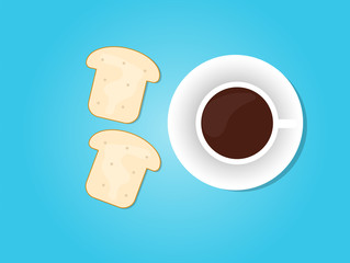 Vector illustration Bread and coffee