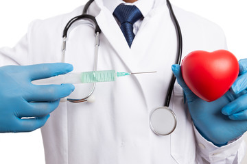 Heart shape being injected concept.