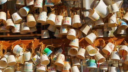 Paper cup handing on the wall for decoration in Penang,