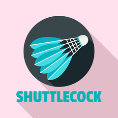 Blue shuttlecock logo. Flat illustration of blue shuttlecock vector logo for web design