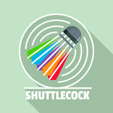 Shuttlecock logo. Flat illustration of shuttlecock vector logo for web design