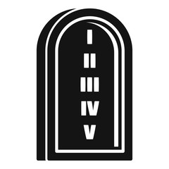 Jewish stone tablet icon. Simple illustration of jewish stone tablet vector icon for web design isolated on white background
