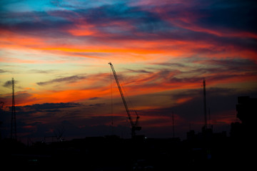 Naklejka premium Civil twilight Sky with Clouds