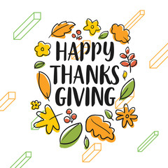 Fototapeta premium Happy Thanksgiving day typography.