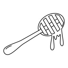Wood honey spoon icon. Outline wood honey spoon vector icon for web design isolated on white background