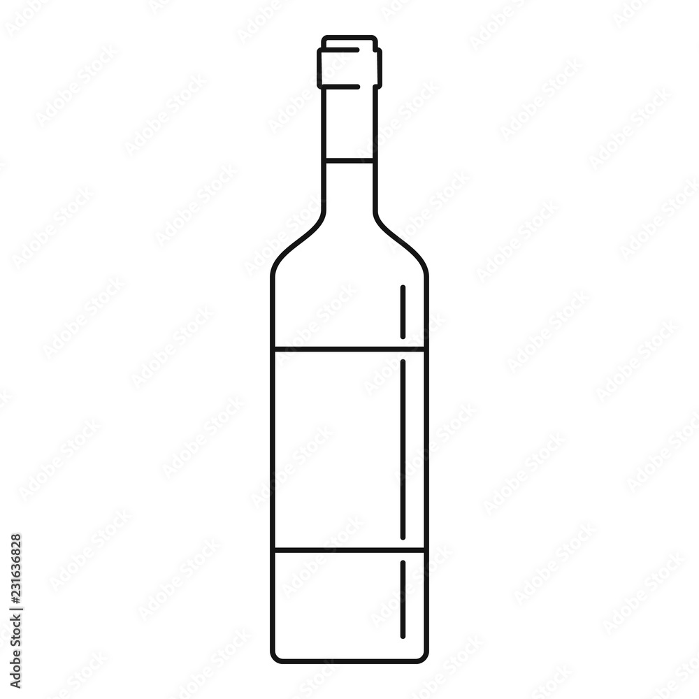 Poster wine bottle icon. outline wine bottle vector icon for web design isolated on white background