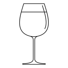 Wine glass icon. Outline wine glass vector icon for web design isolated on white background