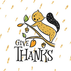 Happy Thanksgiving day typography.