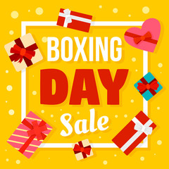 Boxing day sale concept background. Flat illustration of boxing day sale vector concept background for web design
