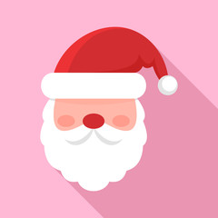 Santa face icon. Flat illustration of santa face vector icon for web design