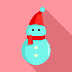 Snowman icon. Flat illustration of snowman vector icon for web design