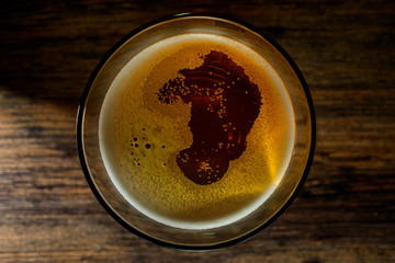 Top view of Craft Beer glass