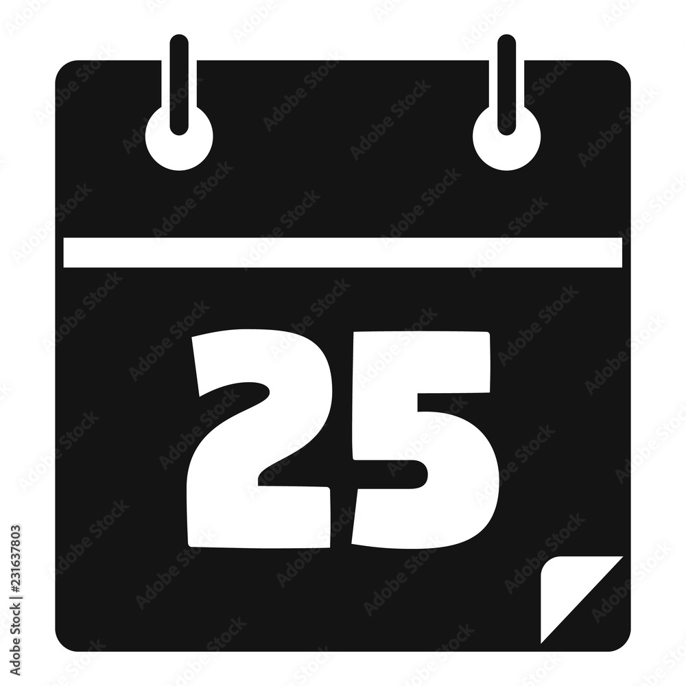 Poster christmas date calendar icon. simple illustration of christmas date calendar vector icon for web des