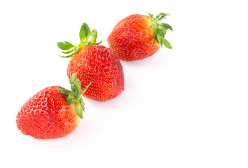 Fresh red strawberry on white background